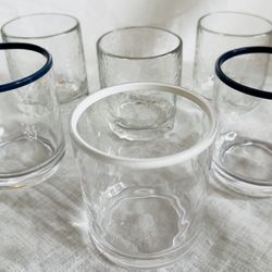 6 Pottery Barn Acrylic Outdoor Shatter Resistant 8 oz Drinking Glasses