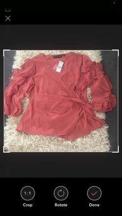 Beautiful Coral & Gold blouse