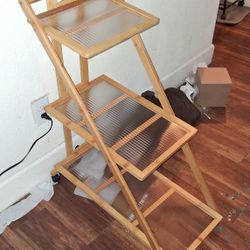 Folding End Table Shelf Unit