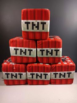 MINECRAFT Stuffed 5" Plush Foam Game TNT Boom Red Microsoft Block Cube Mojang