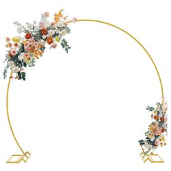 Fomcet 7.2FT Gold Round Backdrop Stand Metal Circle Balloon Arch Frame Large Wedding Arch Stand For Birthday Party Anniversary Valentine Wedding Cerem