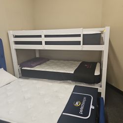 White Twin Bunk Bed 