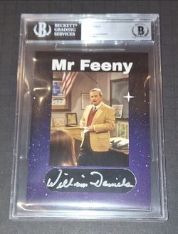 🔥 William Daniels Signed Autographed Custom Jumbo Card Mr. Feeny Beckett COA 🔥