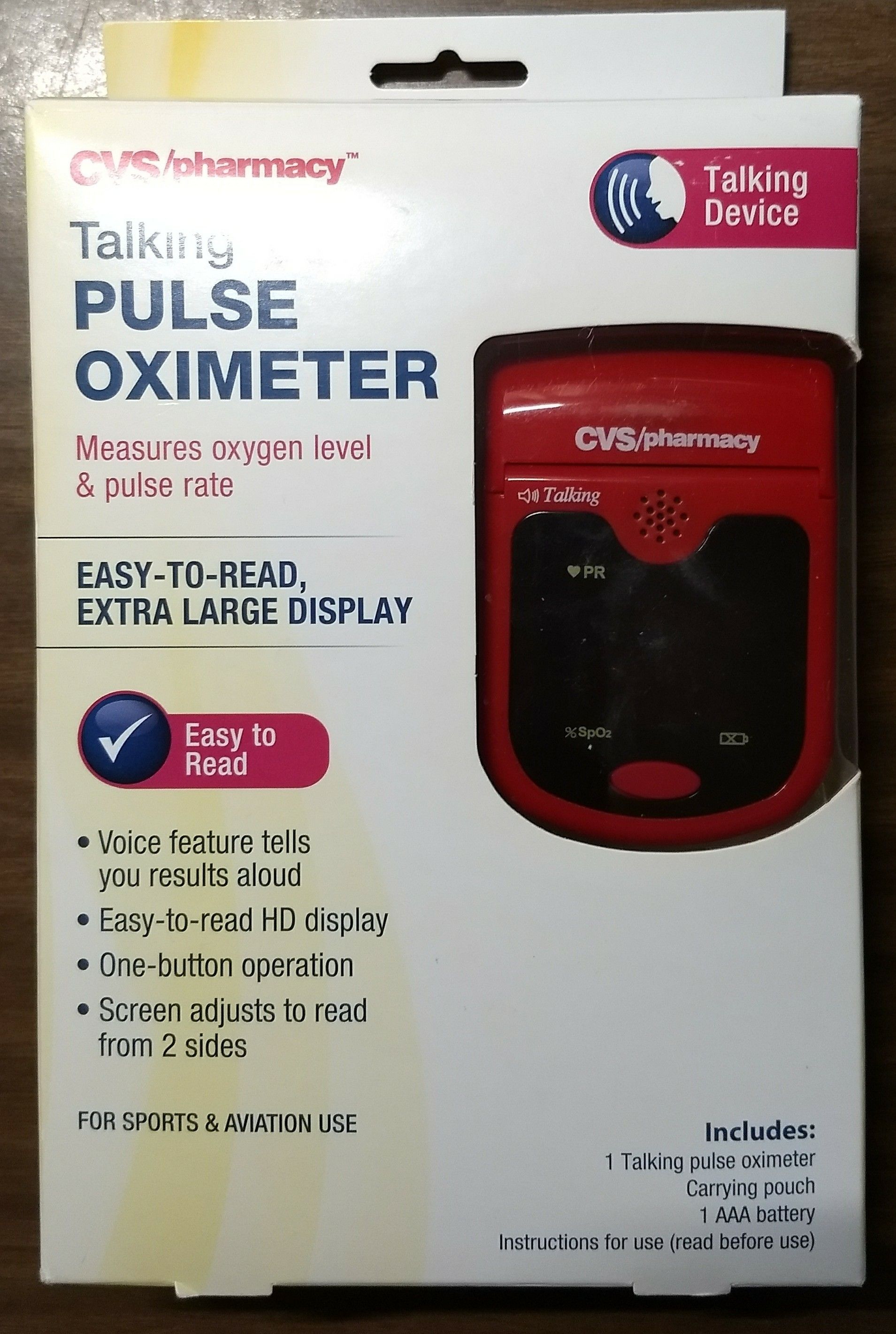 CVS Talking Pulse Oximeter Measures Oxygen Level