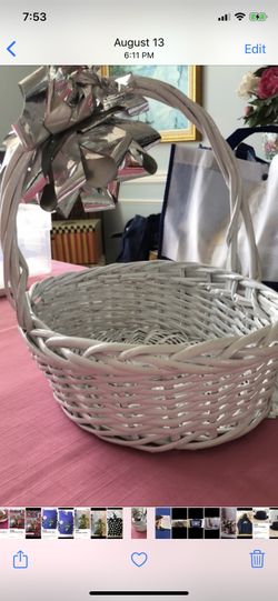 White Rattan Basket