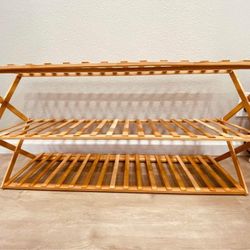 Brand New In Box Bamboo Racks Indoor Shoe Rack, Plant Holder