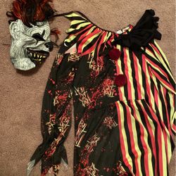 Clown Costume Xl For Kids 11-13 Yr Olds