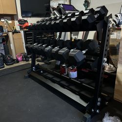 5-50lbs Dumbbells w/Rack 