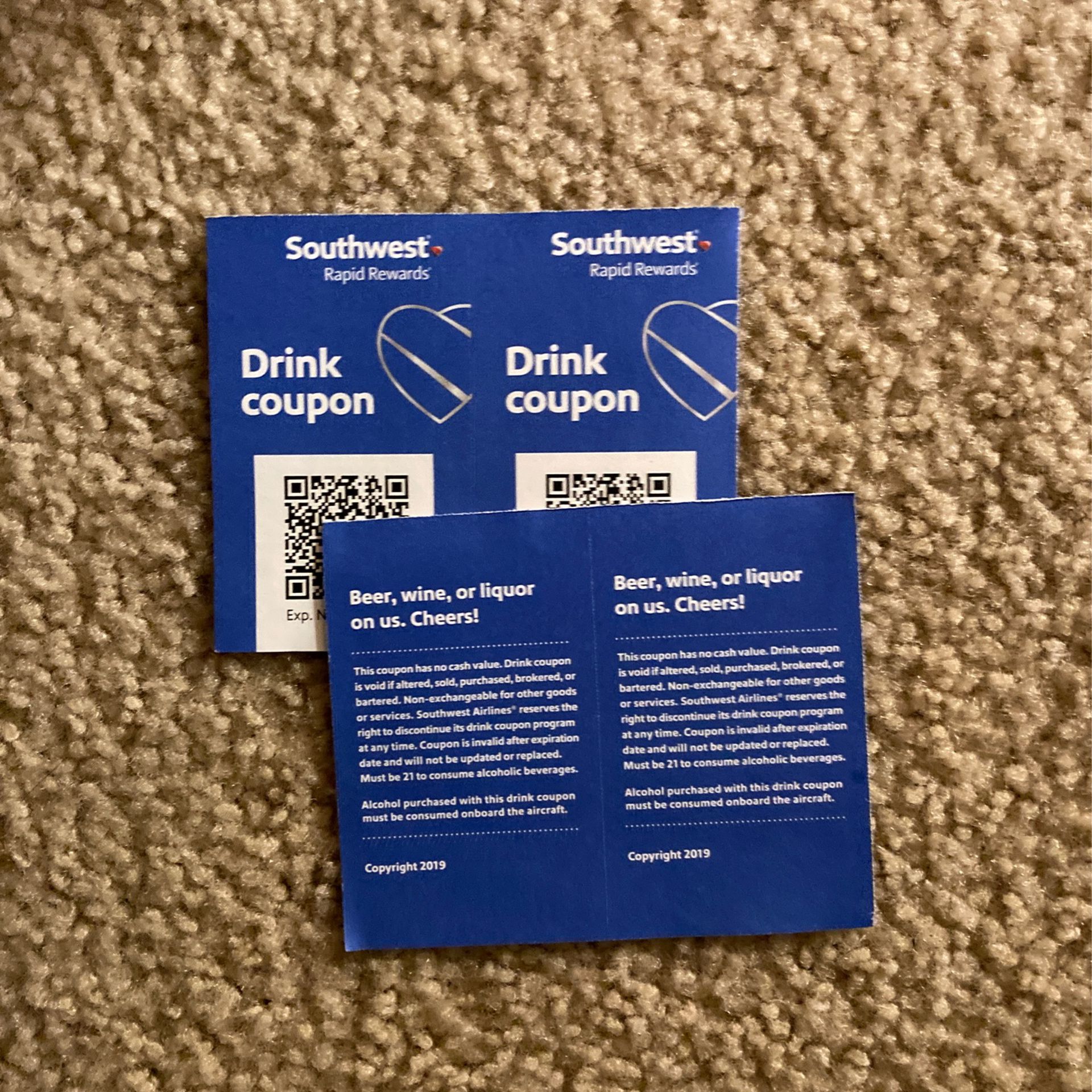 4 Southwest Drink Coupons Exp 11/30/20 (Free)