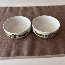 University of Oregon Ceramic Dog Bowls