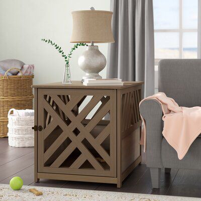 End Table/Pet  Puppy Dog Crate With Pad