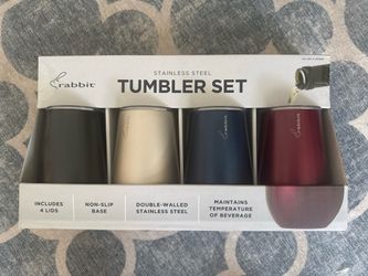 New Rabbit Stainless Steel Tumbler Set - 4-Pack with Lids