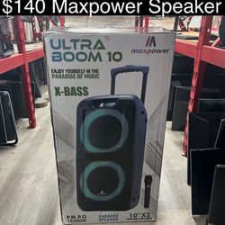 Brand New Bluetooth Maxpower Ultra Boom 10 X-Bass Karaoke Speaker 10"