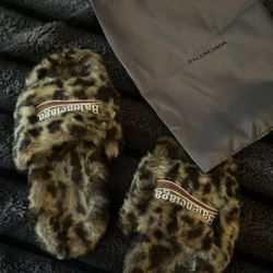 Cheetah print balenciagas slides