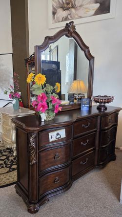 Cherry Dresser and Mirror New