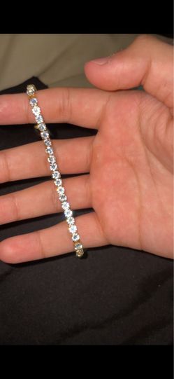 vvs TENNIS BRACELET IN GOLD  7” 💯🔥ESPAÑOL tambien