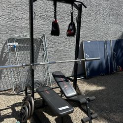 Weight Rack , Benches And 220 Lbs 