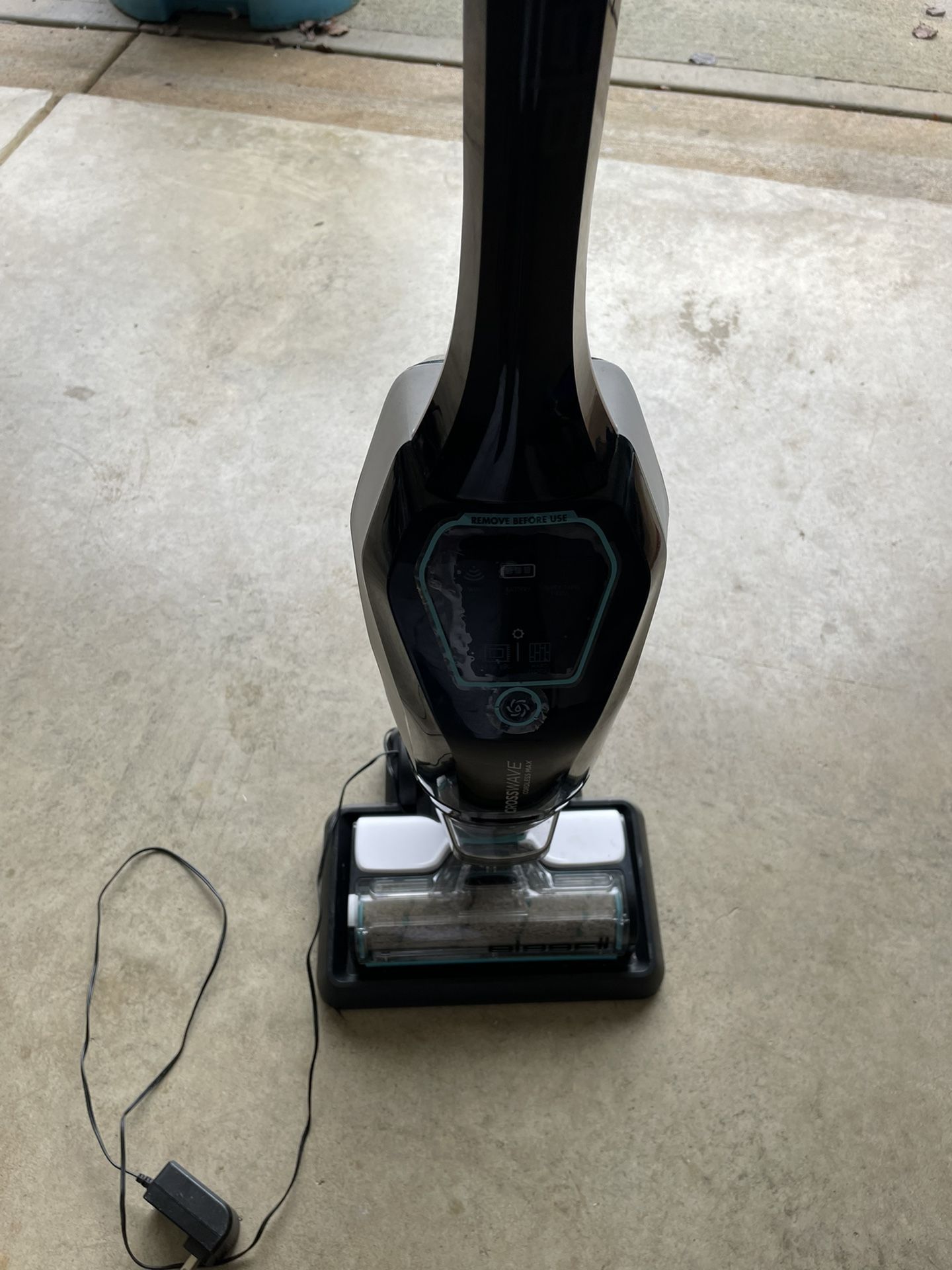 Bissell, 2554 CrossWave Cordless Max All in One Wet-Dry Vacuum Cleaner and Mop for Hard Floors and Area Rugs, Black/Pearl White with Electric Blue Acc