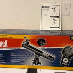 Bushnell Voyager Sky Tour refractor telescope with handset that provides facts and mythology about constellations and planets. New inbox.