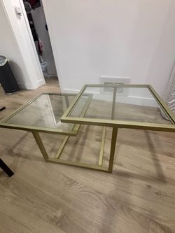 Rectangle Glass Coffee Table with Shelf