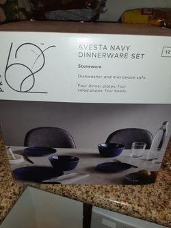 Project 62 Avesta Navy Dinnerware Set 12 piece