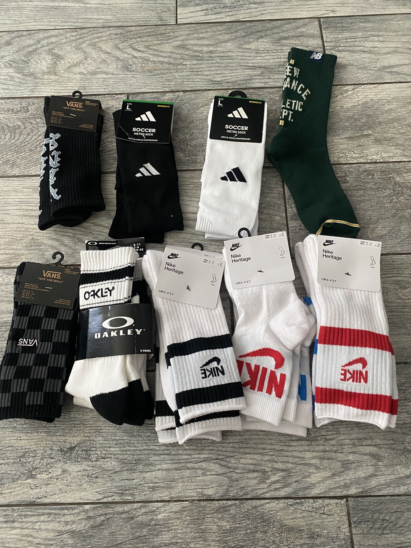 Socks , Nike , Adidas , Vans , New Balance