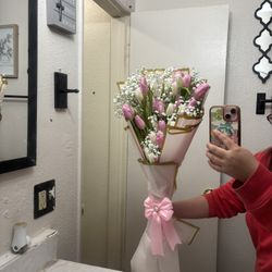 Pink And White Tulips 