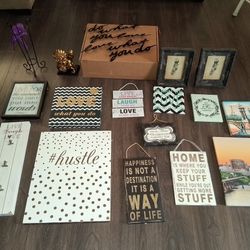 Wall Art And Home Decor Bundle Lot Set