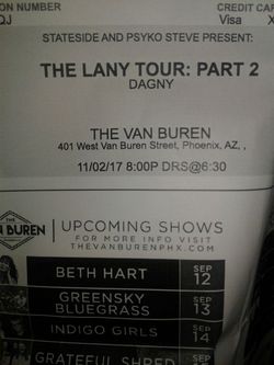 Two tickets $80 ea. Meet at venue