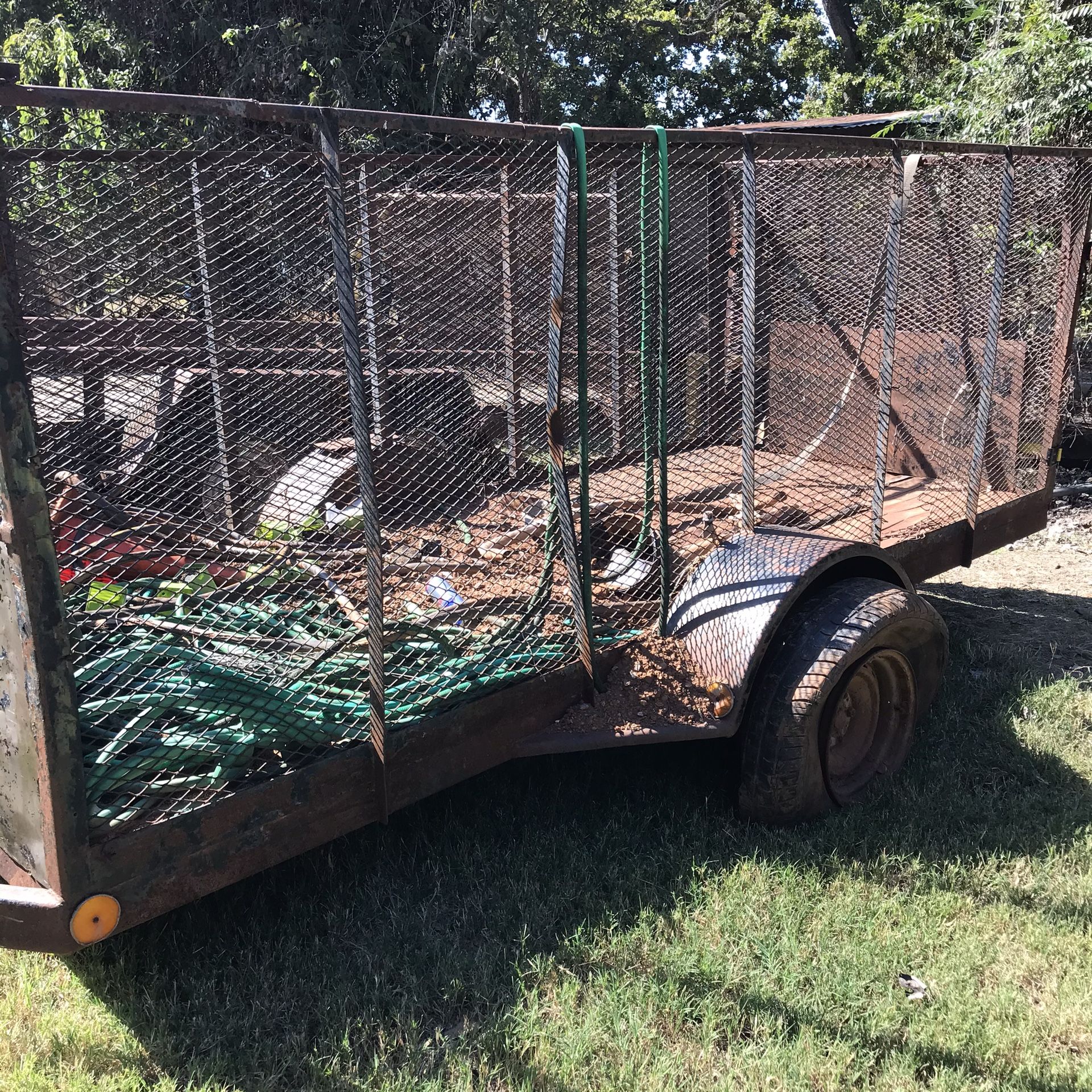 5x12 utility trailer needs tires steel floor ramp gate