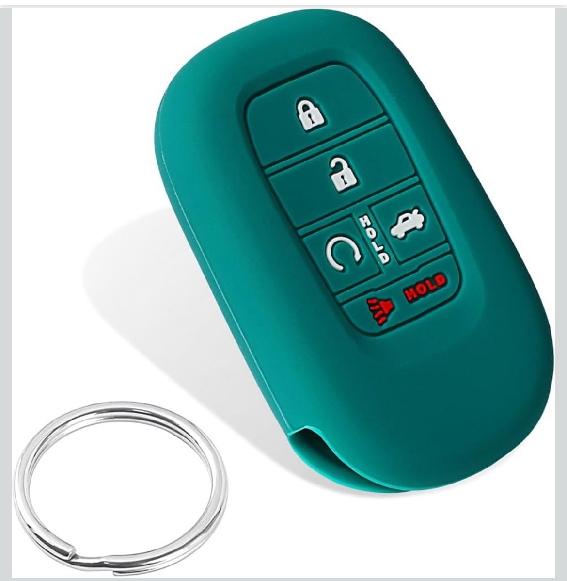 Silicone Rubber Key Fob Cover Compatible with 2022 2023 Honda Accord Civic 2pcs HR-V CR-V Pilot Sport SI EX EX-L Touring-Green