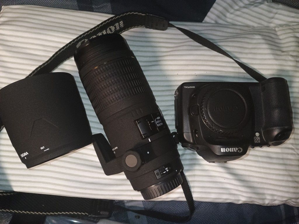 Canon D10 Digital 35mm Camera With Sigma 180mm Pro Lense
