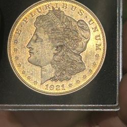 1921 No Mint Mark Awesome, Gold Tone, Front And Back Completely Toned