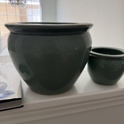Celadon Plant Pot Set