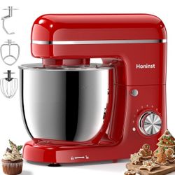 3-IN-1 Electric Stand Mixer, 6.5QT Bowl 660W 10-Speed Kitchen Mixer, Household Food Mixers include Dough Hook, Beater and Whisk, Bread Cake Mixer for 