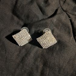 Square Diamond Earrings 