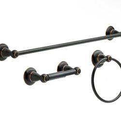 Delta Porter 3-Piece Bath Hardware Set with Towel Ring Toilet Paper Holder and 24 in. Towel Bar in Oil Rubbed Bronze