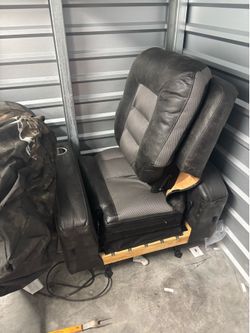 Black Faux Leather Recliner Chair
