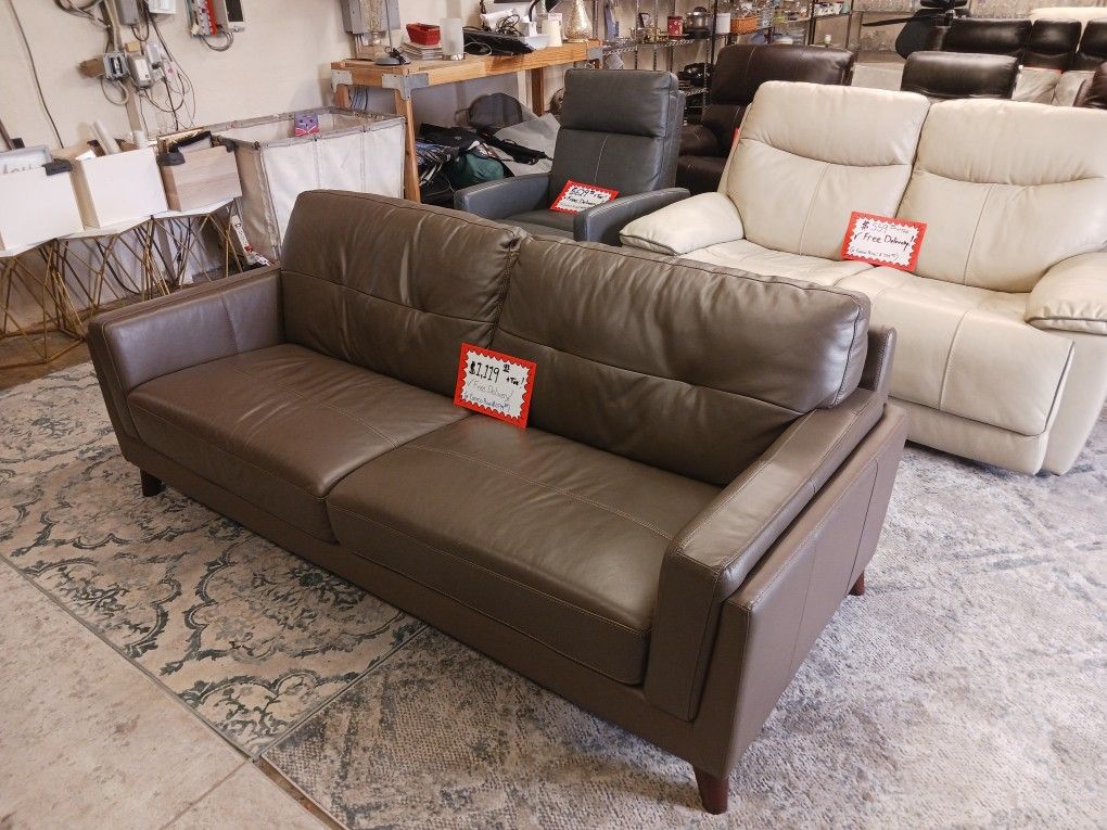 New Costco Overstock Leather Sofa