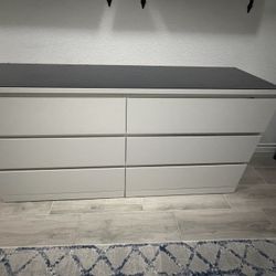 6 Drawer White Dresser 