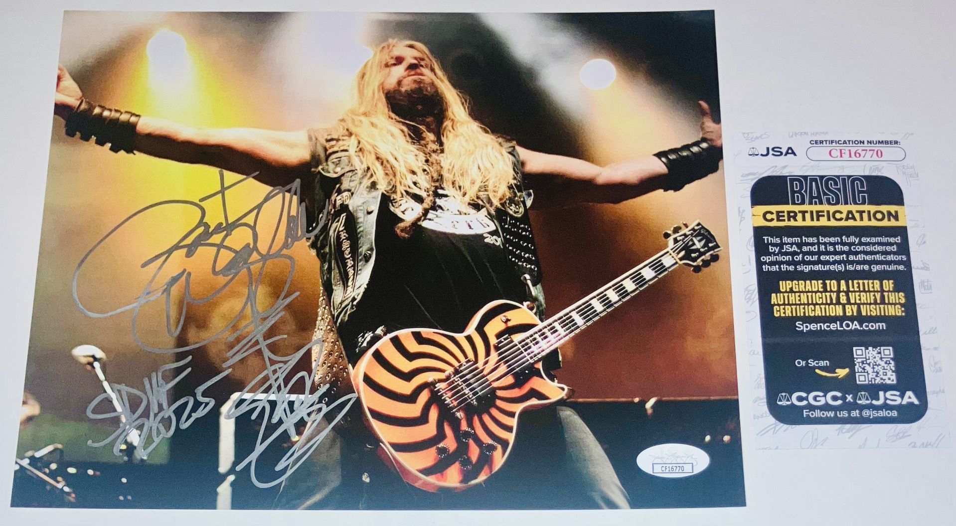 ZAKK WYLDE SIGNED AUTOGRAPHED 8X10 PHOTO BLACK LABEL SOCIETY OZZY JSA COA RARE!