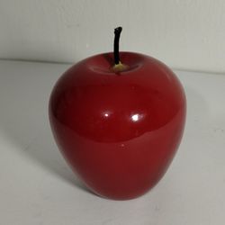CRYSTAL GLASS RED APPLE PAPERWEIGHT 4"×3"