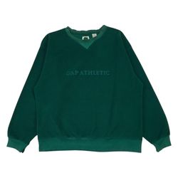 Vintage Gap Athletic Fleece Sweatshirt Mens XL Green Crewneck Pullover Spell Out