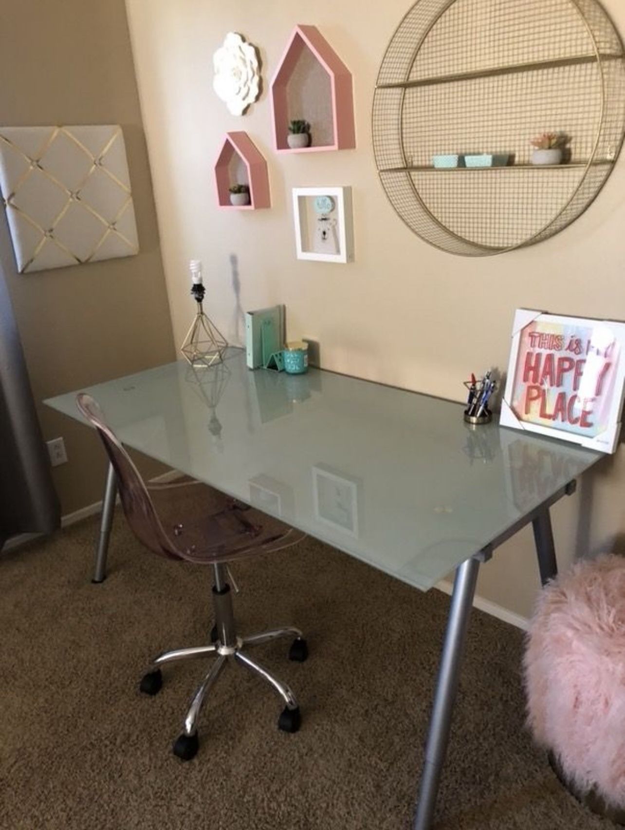 Modern Ikea Glass Top Desk