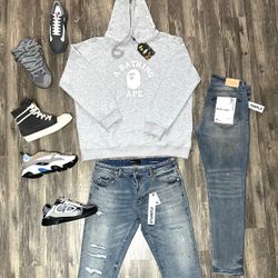 Lanvins With Bape Hoodie And Purple Label Jeans Brand New With Box