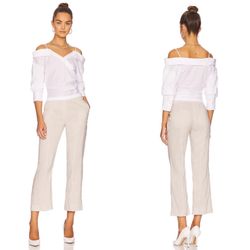 Jonathan Simkhai Cecil draped textured off shoulder jumpsuit size US 4 S small