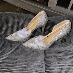Elegant Silver Heels Size 6.5