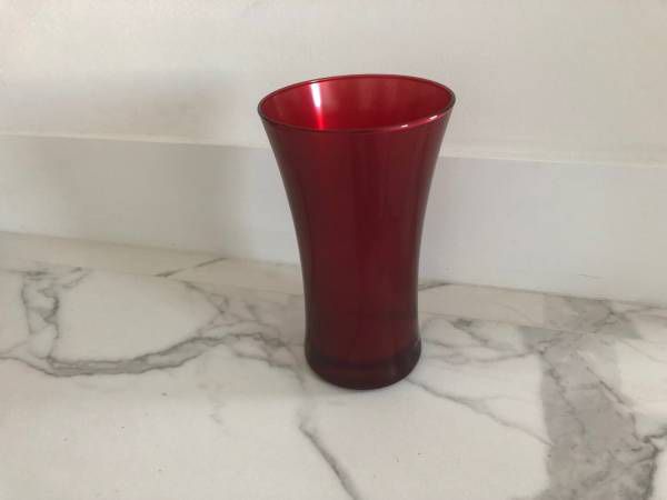 CB2 Ionia Flower Decorative Glass Vase Murrey Red