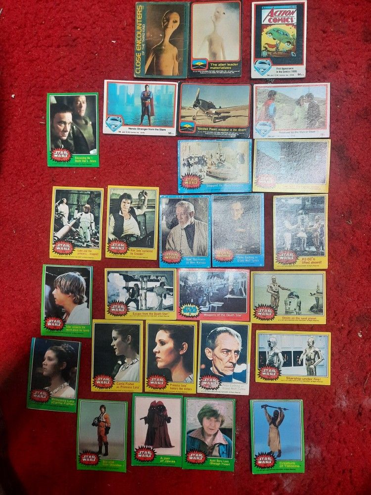 Vintage Trading Cards , Star Wars , Superman , Close Encounters Ect