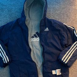Vintage Navy Blue reversible Adidas Puffer Jacket